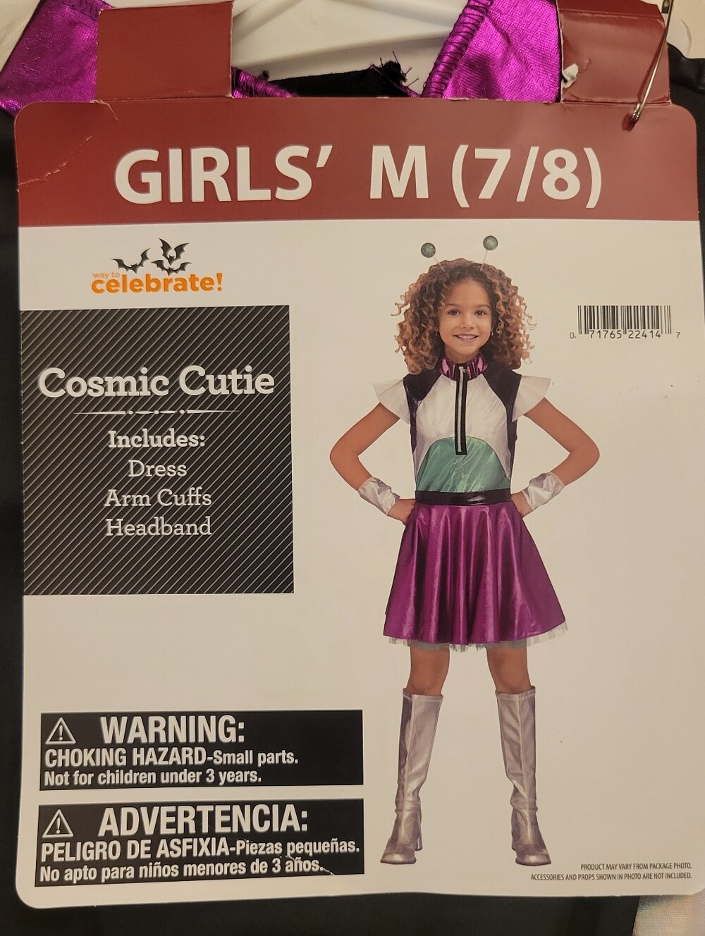 NEW Girls' Cosmic Cutie Costume - Purple and Green - Size 7/8